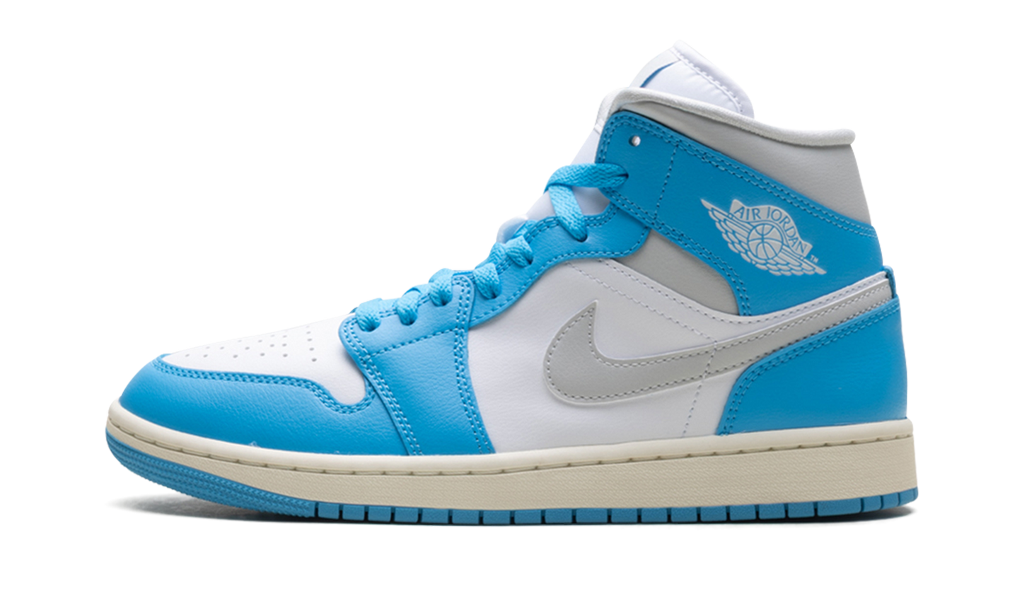 Jordan 1 Mid WMNS "Dark Powder Blue White Sail Neutral Grey" BQ6472 400