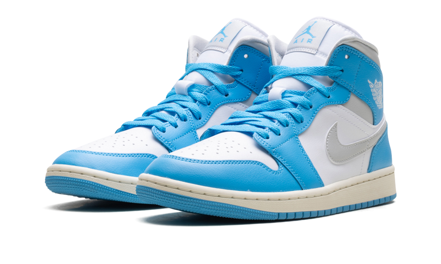 Jordan 1 Mid WMNS "Dark Powder Blue White Sail Neutral Grey" BQ6472 400