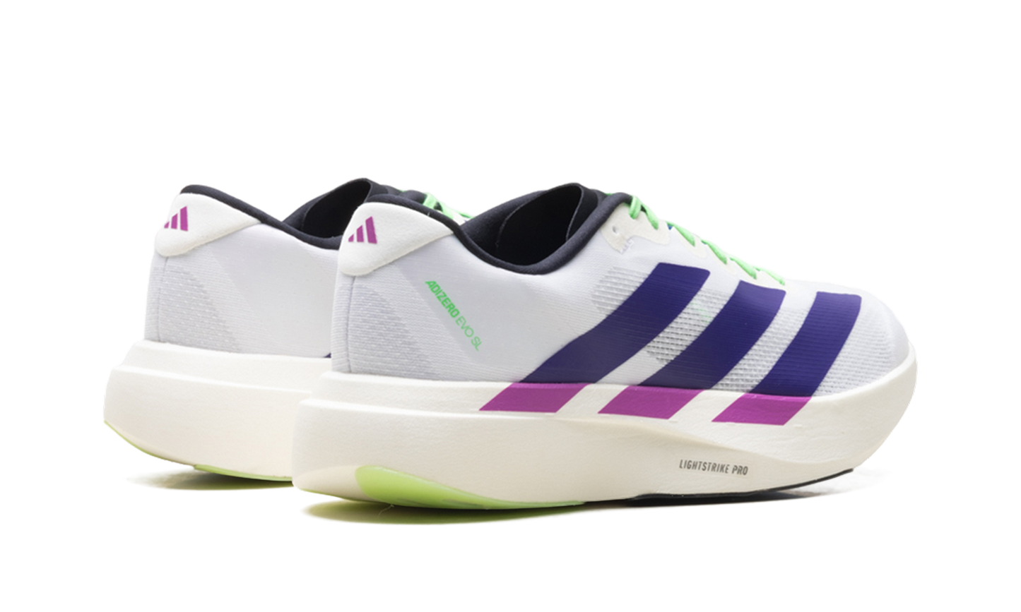 Adizero Evo SL "White Purple Lime Burst" JS4495
