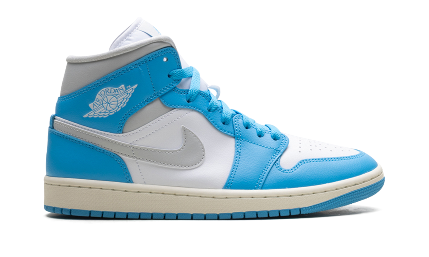 Jordan 1 Mid WMNS "Dark Powder Blue White Sail Neutral Grey" BQ6472 400